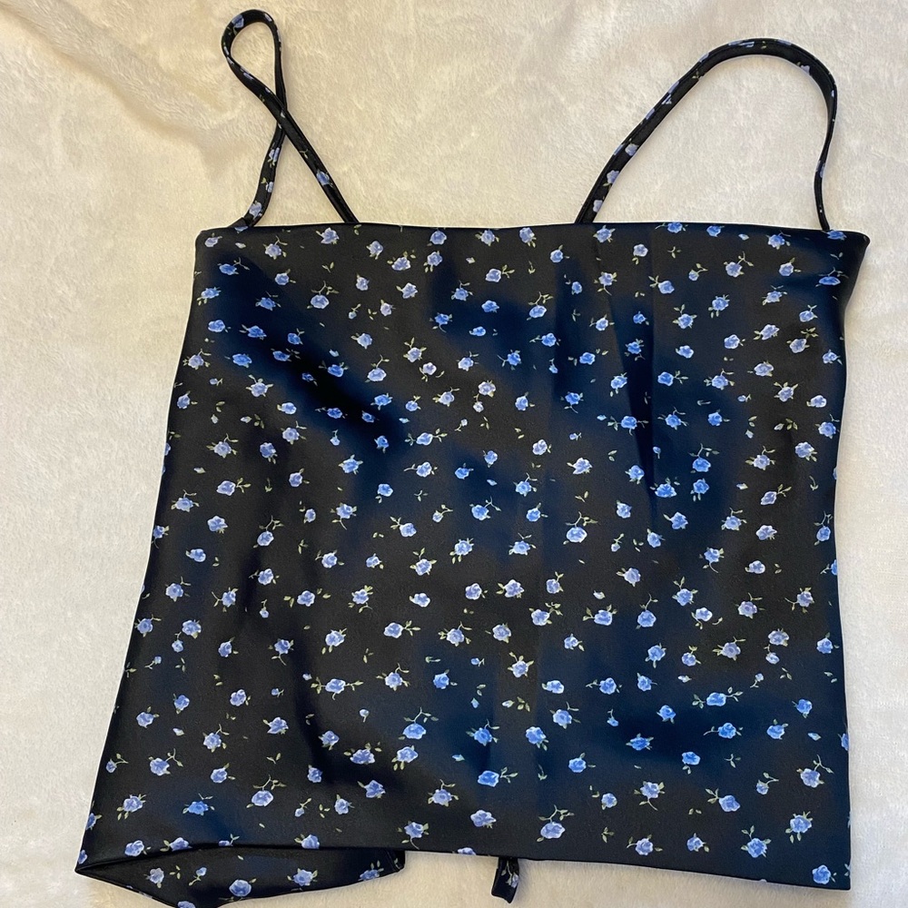 Black and floral patterned Cami